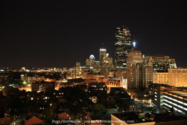 Boston bei Nacht, Massachusetts, USA