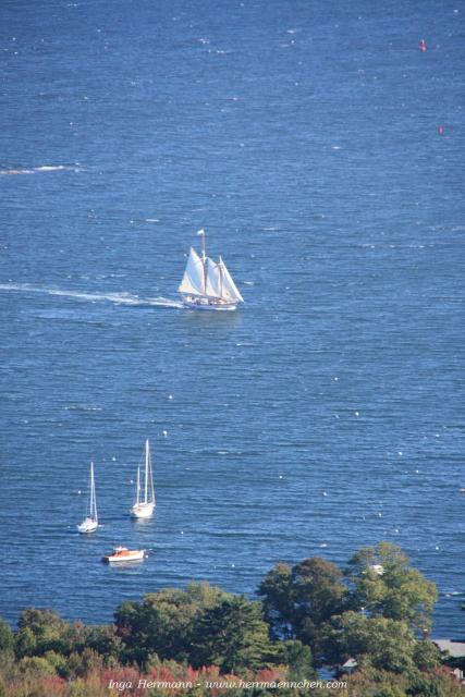 Blick vom Mount Battie im Camden Hill State Park, Maine, USA