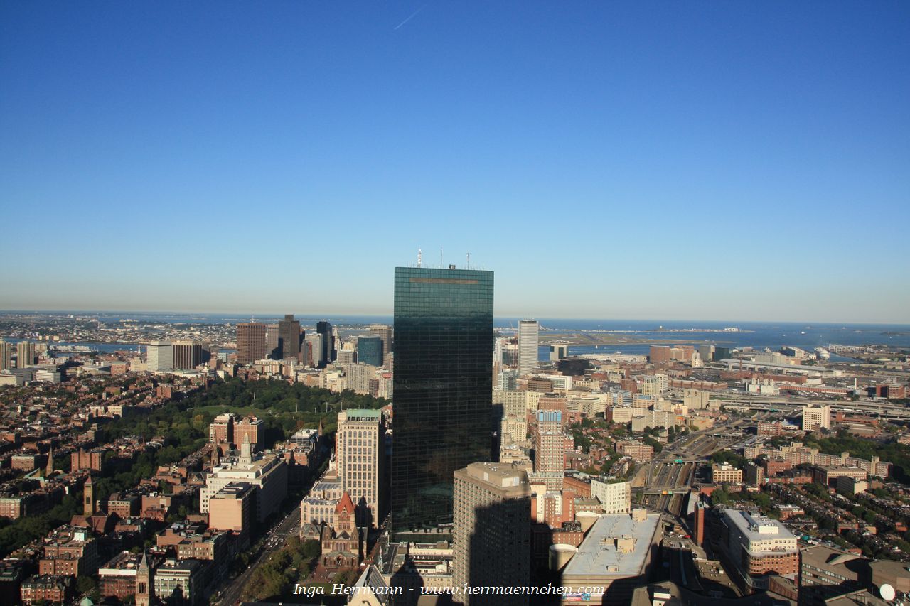 Boston von oben, Massachusetts, USA