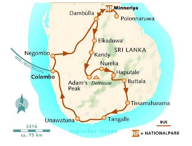 Sri Lanka - Reiseverlauf